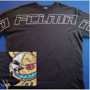 Boohoo MAN Black Crew Neck Evil Teddy Graphic T-Shirt Size Large 973